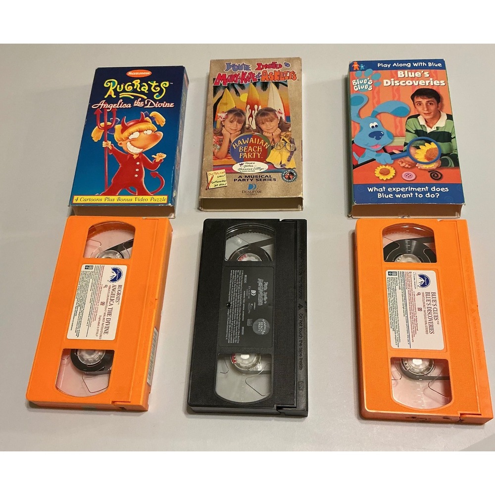 VTG 90s VHS Lot Nickelodeon Rugrats Blues Clues  Mary Kate Ashley No Mold